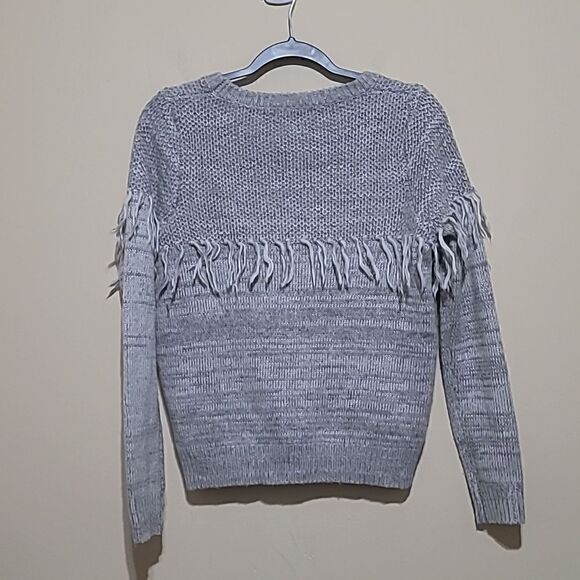 Lucy Paris Gray Frill Sweater Sz Small - Picture 6 of 9